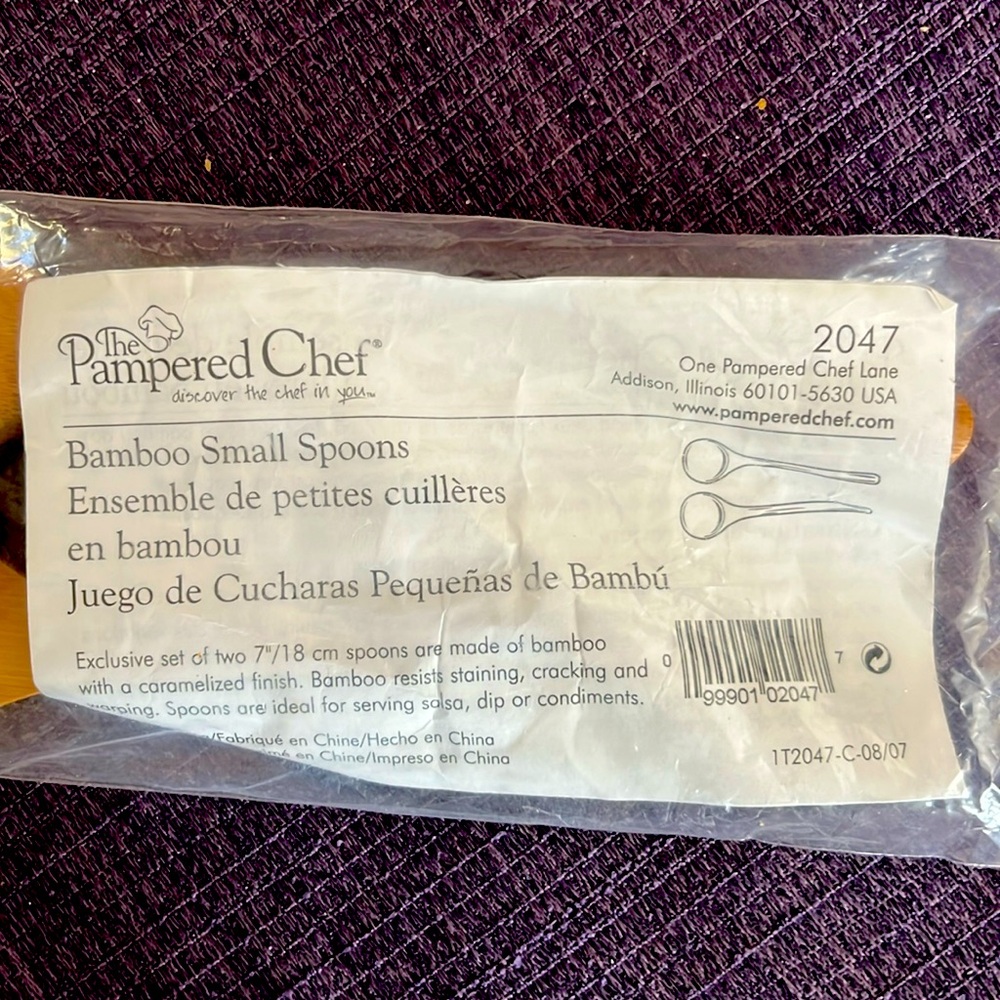 Pampered Chef Bamboo Small Spoons